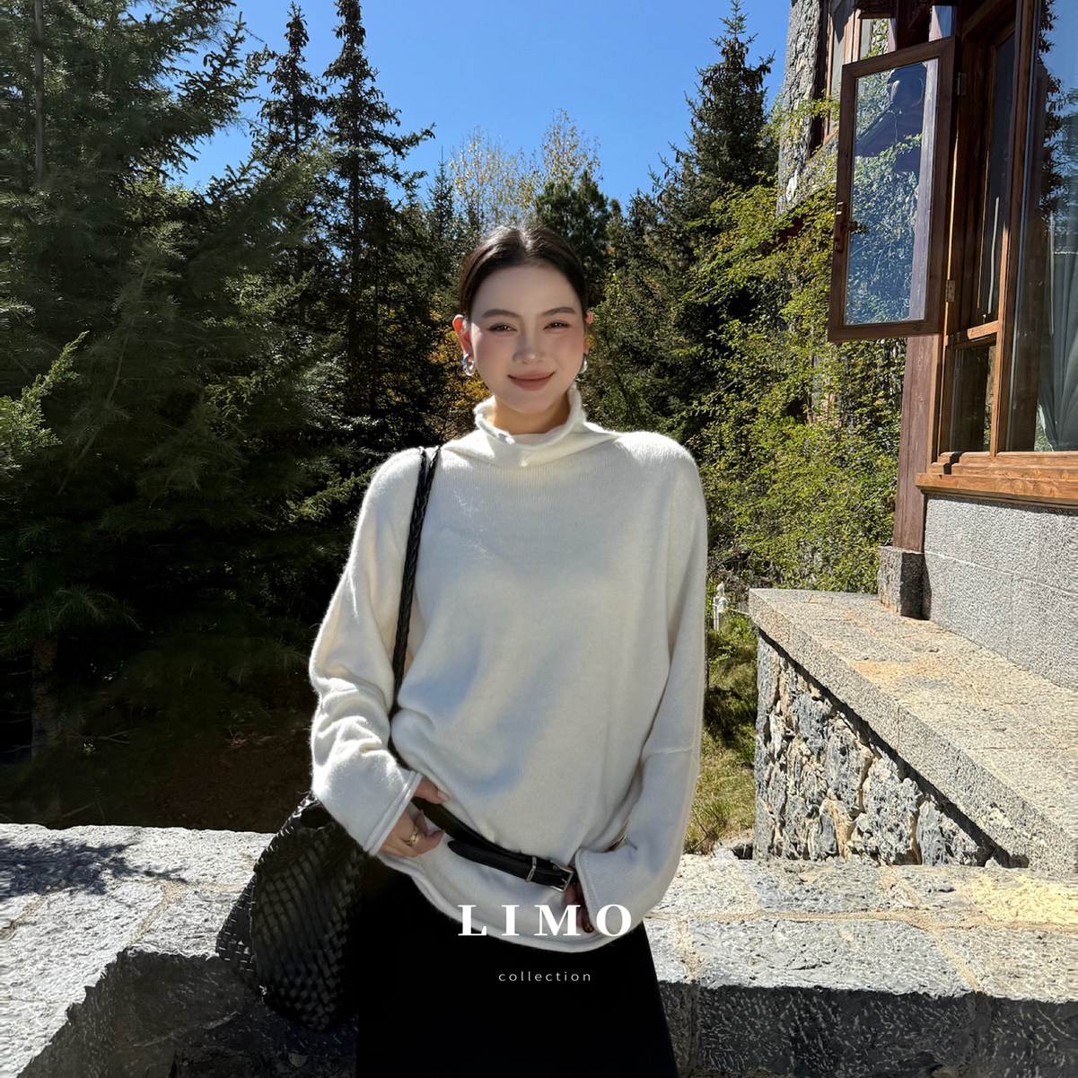 LIMO-冬加厚氛围感感安哥拉绒羊毛中高领堆堆领廓型保暖毛衣8221