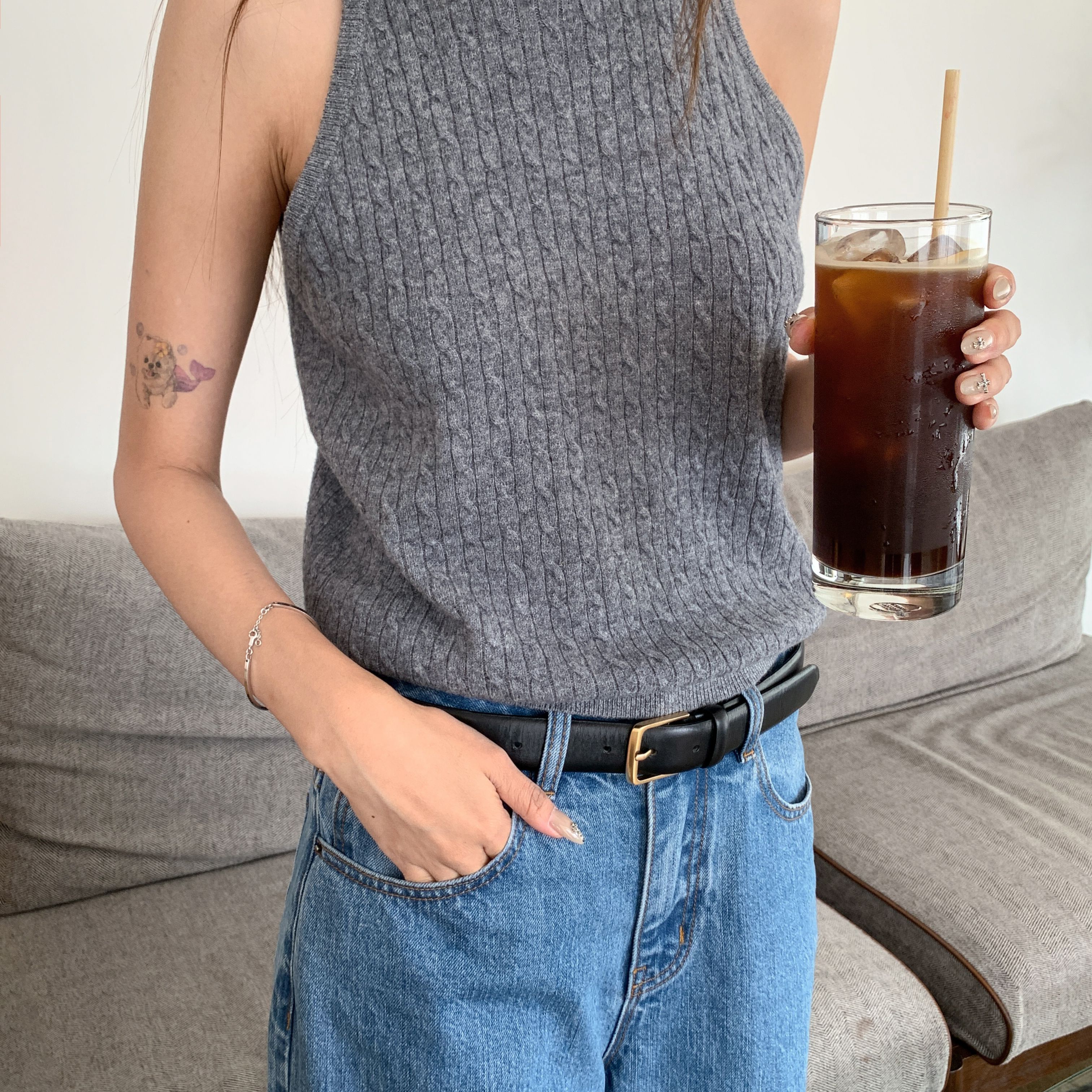 CLEAN SPACE-100%羊毛设计感高级气质外穿内搭秋上新背心57207