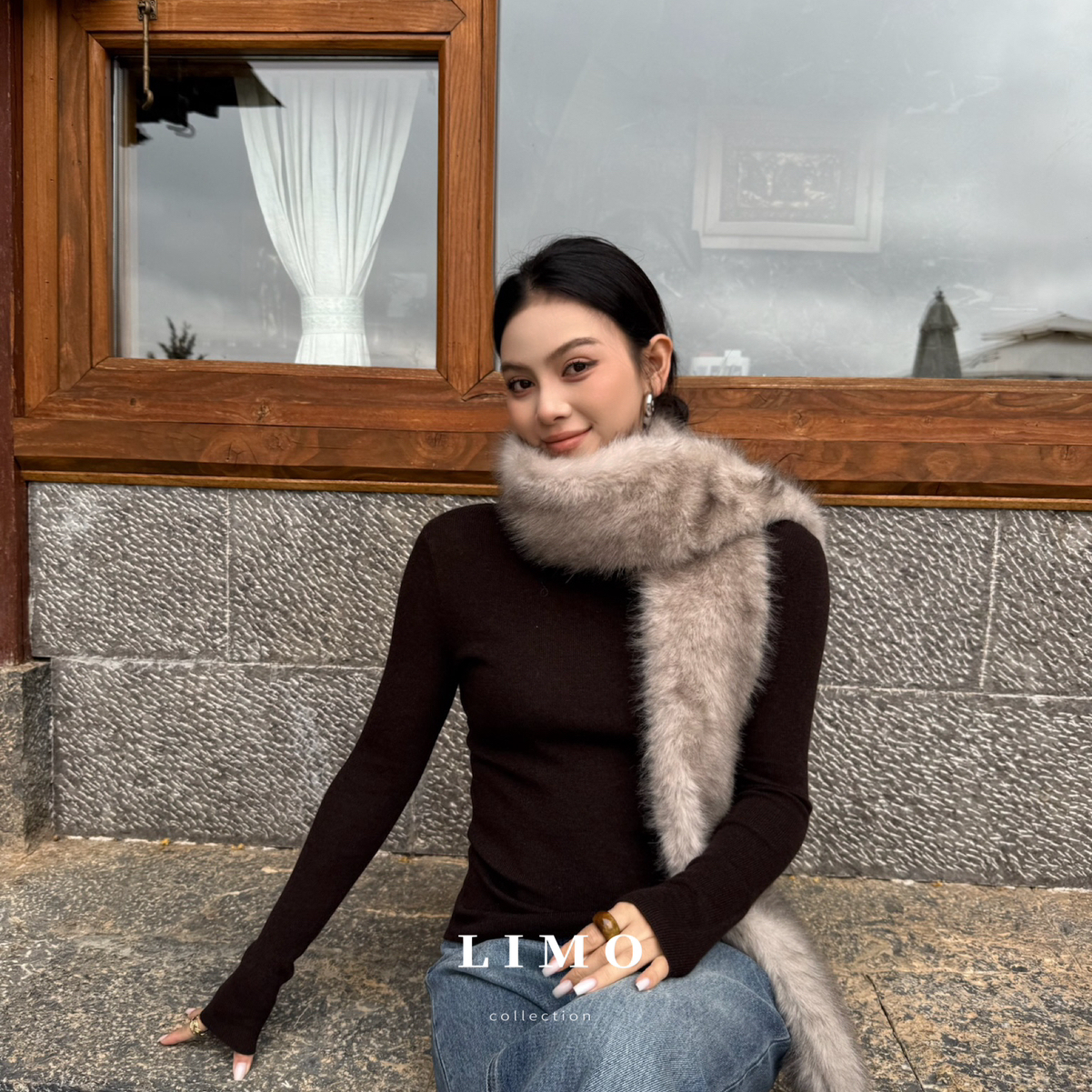 LIMO-裸感羊毛冬百搭王6色极简高级感堆堆领羊毛高领打底衫8227