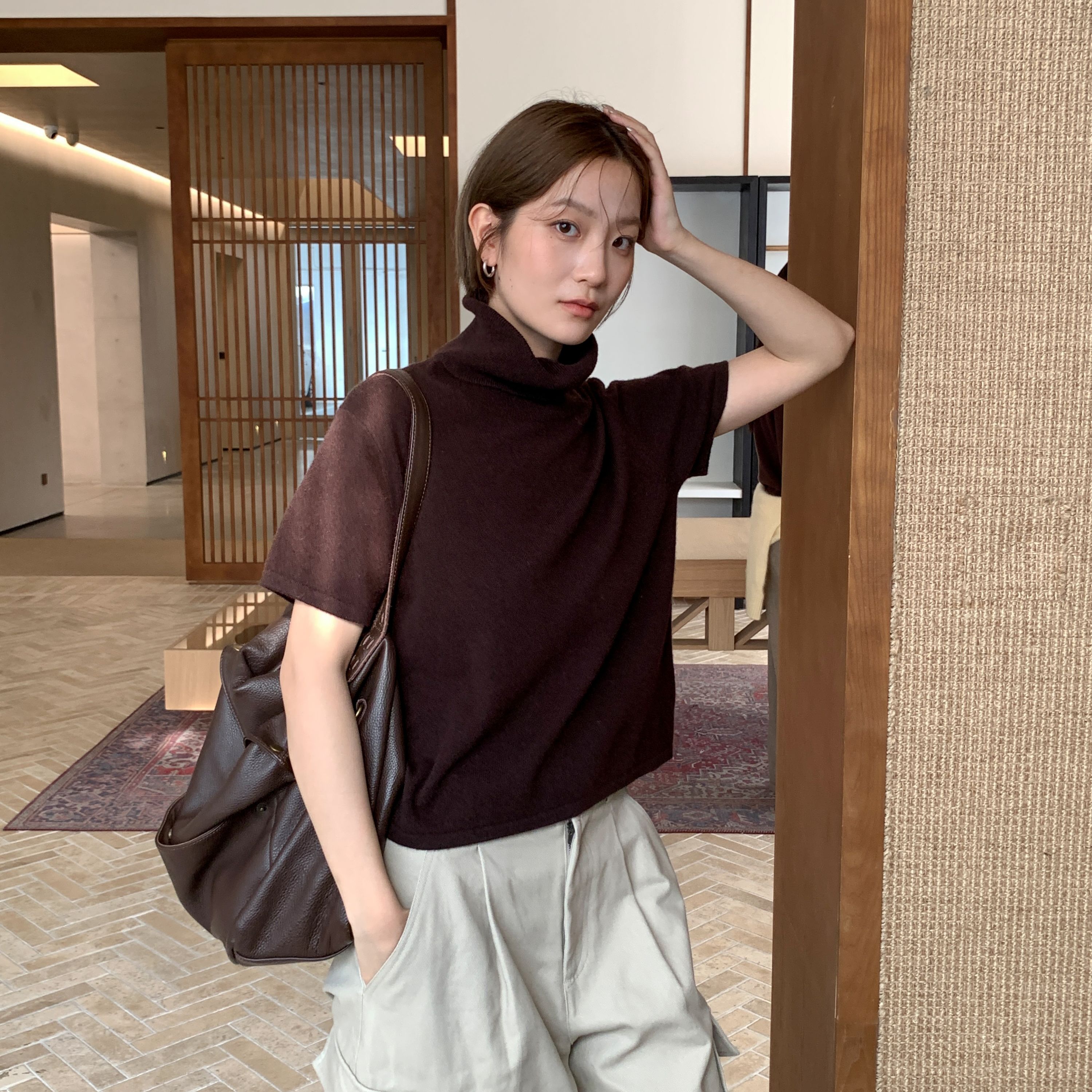 CLEAN SPACE-羊毛羊绒高领打底亲肤冬款毛毛面感保暖毛衣57396