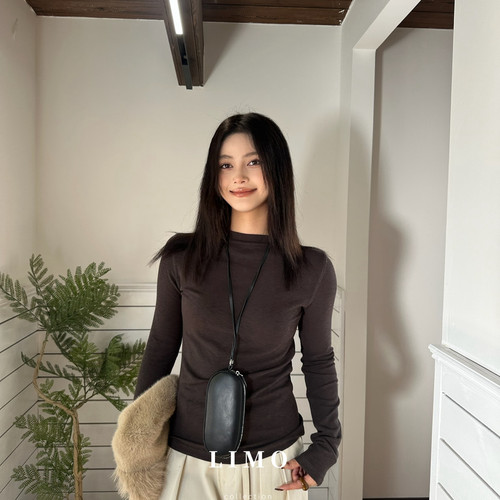 LIMO-爆款六色兰精天丝打底5588升级版质感6色小中领长袖T恤5885