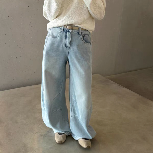 CLEAN SPACE-加绒加厚弯刀裤休闲简约保暖秋冬上新牛仔裤59022