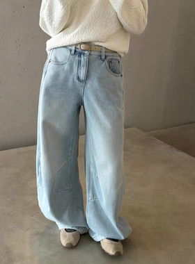 CLEAN SPACE-加绒加厚弯刀裤休闲简约保暖秋冬上新牛仔裤59022