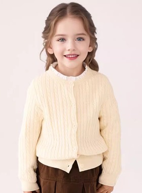 儿童毛衣外套2025秋冬新款男女童羊毛针织开衫宝宝上衣洋气保暖潮