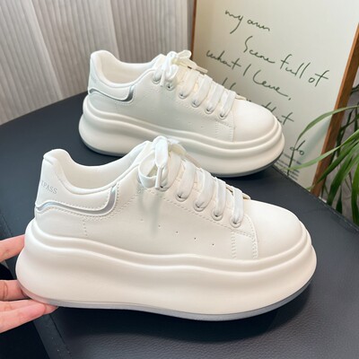 增高6cm松糕厚底小白鞋女2026新款小个子运动休闲百搭松糕板鞋子