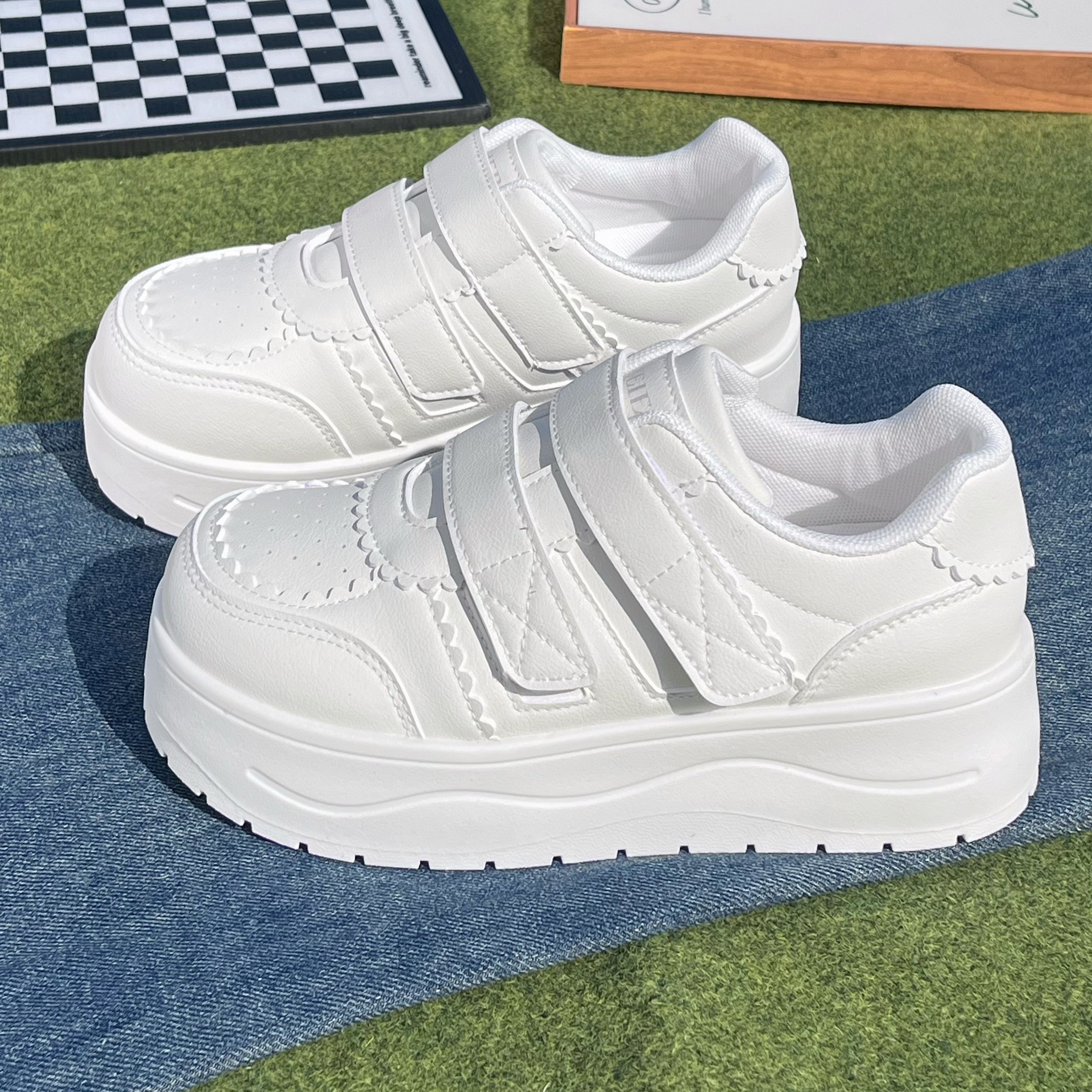 魔术贴厚底小白鞋女2026春季新款百搭增高轻便白色板鞋休闲运动鞋,女鞋,休闲板鞋,淘宝优惠券,粉丝福利购,淘宝优惠卷