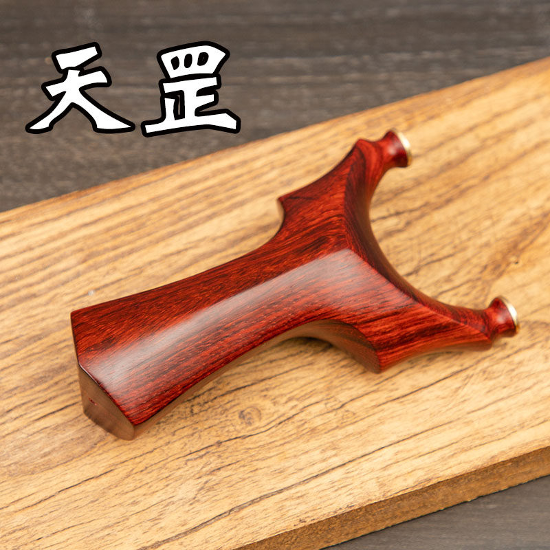 天罡弹弓小叶紫檀实木质原木头制扁皮铜头大威力成人竞技弹工包邮