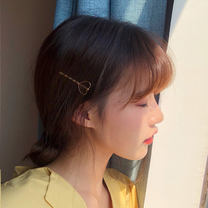 少女镂空爱心形边夹一字夹