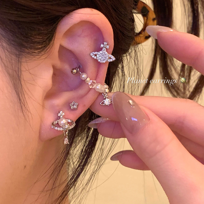 命定星宿~闪锆星球珍珠耳骨钉