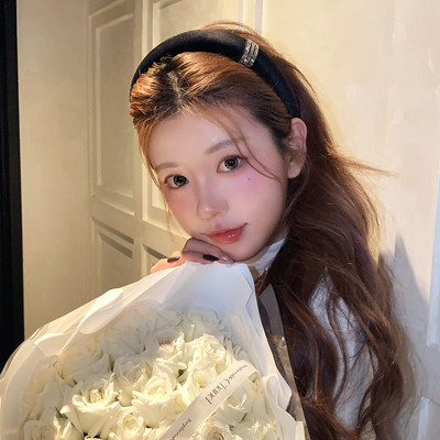 世家千金香~闪锆黑色丝绒发箍