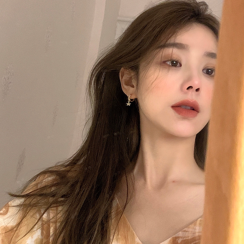 星星耳圈设计感小众耳环