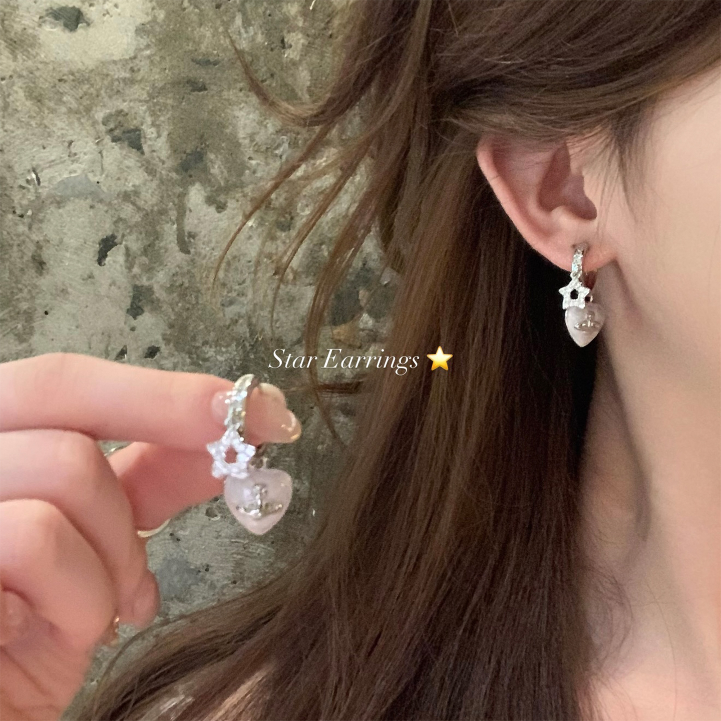 超闪星星锆石星球爱心耳扣耳圈女高级感气质耳环独特绝美耳钉耳饰