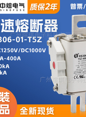 西安中熔RS306-01-T5Z高压直流熔断器1250V储能快速熔断器保险丝