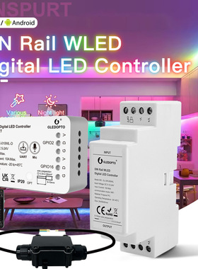 ESP8266WLED控制器5-24V支持WS2811 2812B 2813SM16703等数字灯带