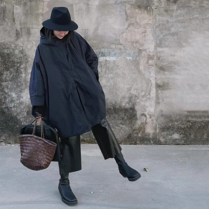 斗篷棉服女风衣连帽大衣日系休闲挡风防水外套披肩披风保暖夹棉衣