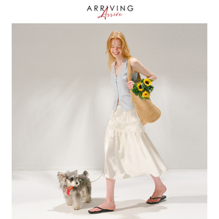 Arriving Arrive 波光粼粼直筒廓形打揽半裙