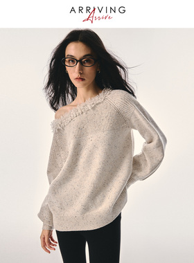 Arriving Arrive 复古百搭100%羊毛软糯宽松慵懒针织圈圈流苏毛衣