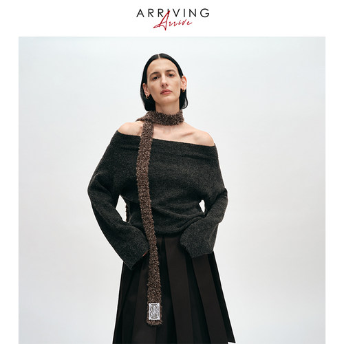 ARRIVING圈圈毛百搭窄围巾