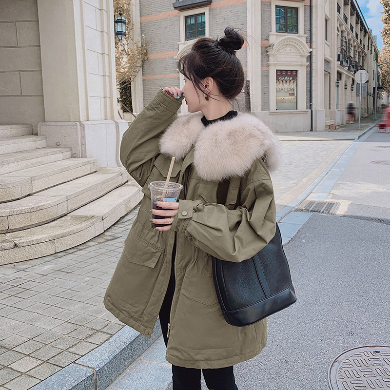 【新品】兔毛内胆中长款派克服205A-K631-P195控278,女装棉衣/棉服,浙宝293