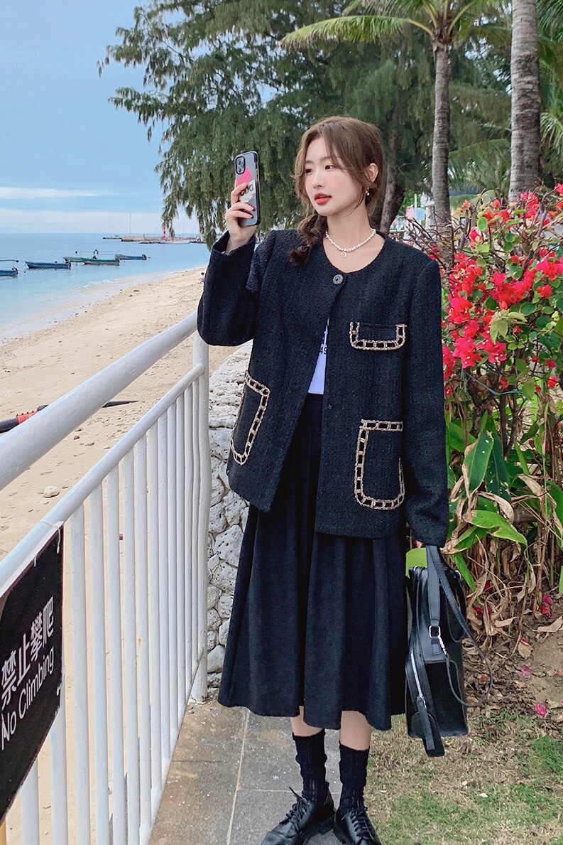 【新款】主推新款!气质小香风外套205A-8806-P130控18,女装短外套,浙宝293