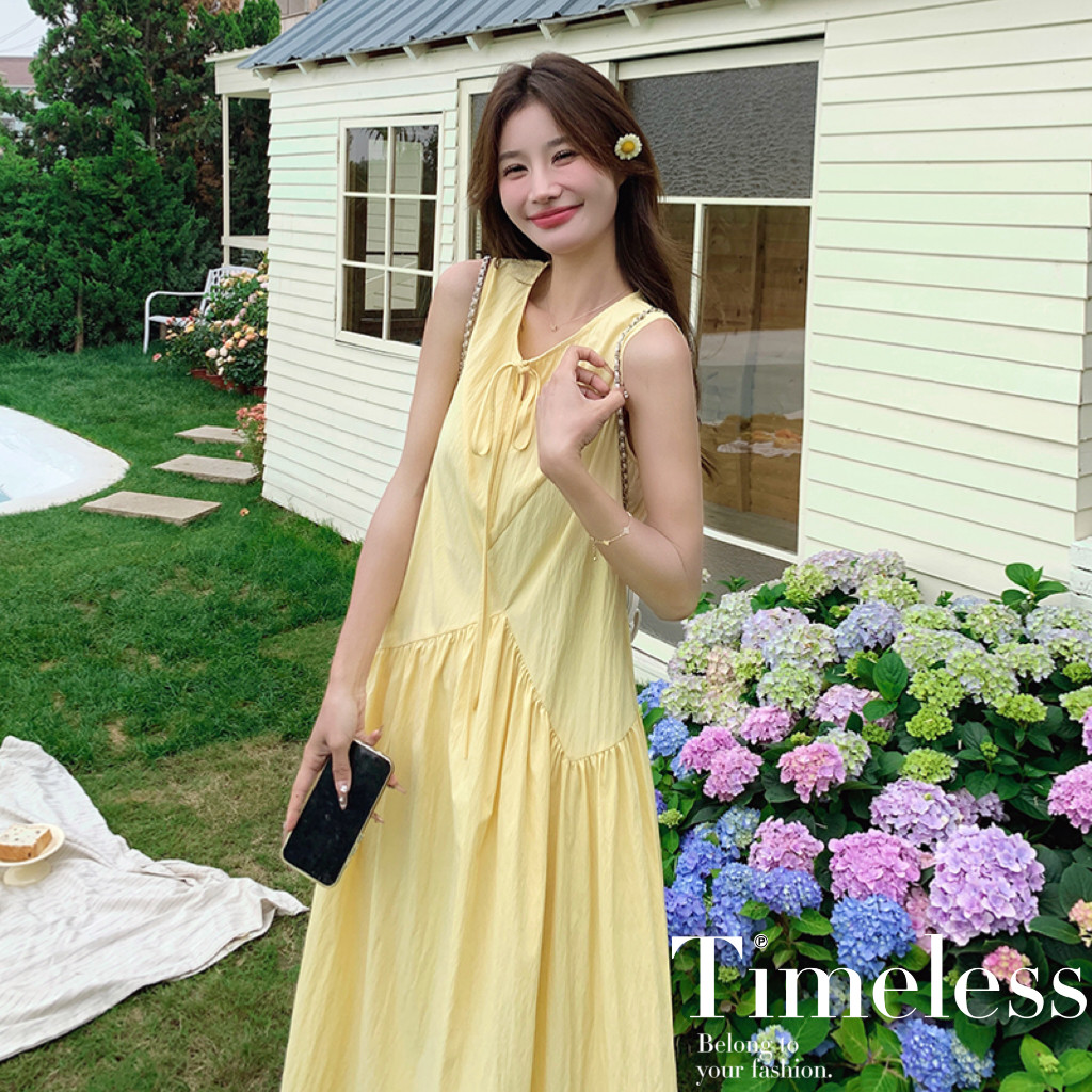 法式甜美桔梗背心连衣裙女2025夏季新款韩版收腰显瘦茶歇漂亮长裙，女装连衣裙，浙宝293