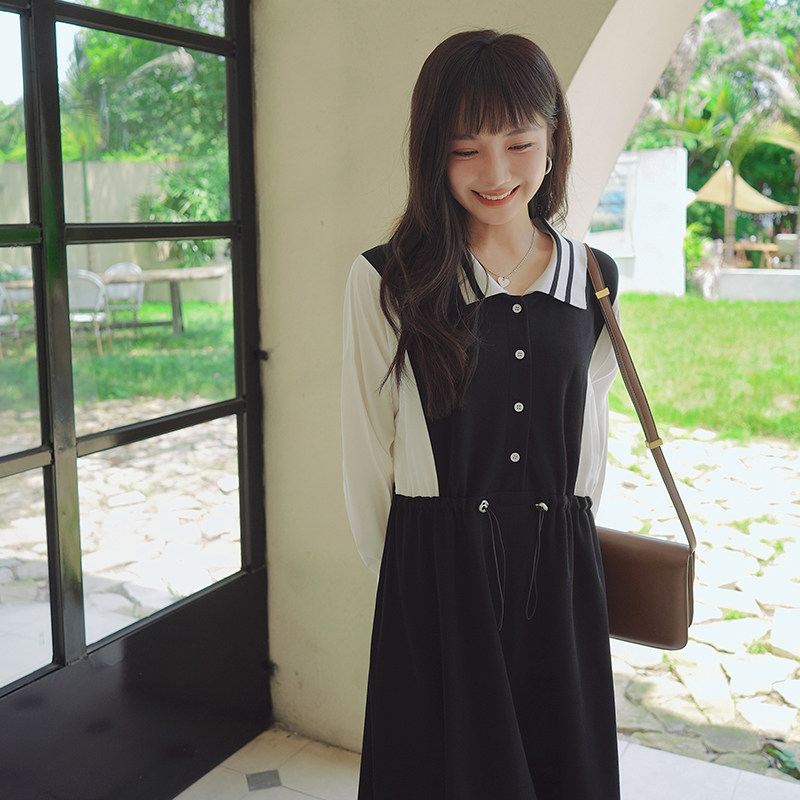 【新款】主推秋款！学院风撞色连衣裙205A-8812-P120控178,女装连衣裙,浙宝293