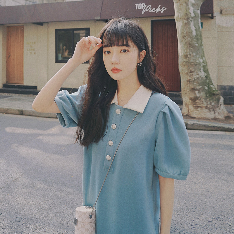 【现货】数据好夏日小清新泡泡袖POLO裙205A-1128-P85控138,女装连衣裙,浙宝293