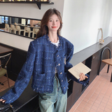 藏蓝色小香风外套女春季小个子2025年新款今年流行的漂亮短款上衣，女装短外套，浙宝293
