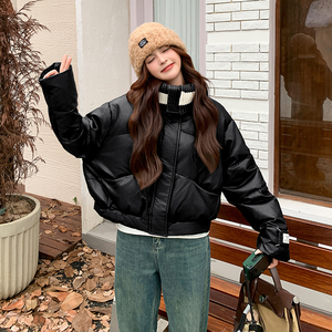 【新款】现货针织领蛋白皮短款羽绒服293-228Y-P235控348