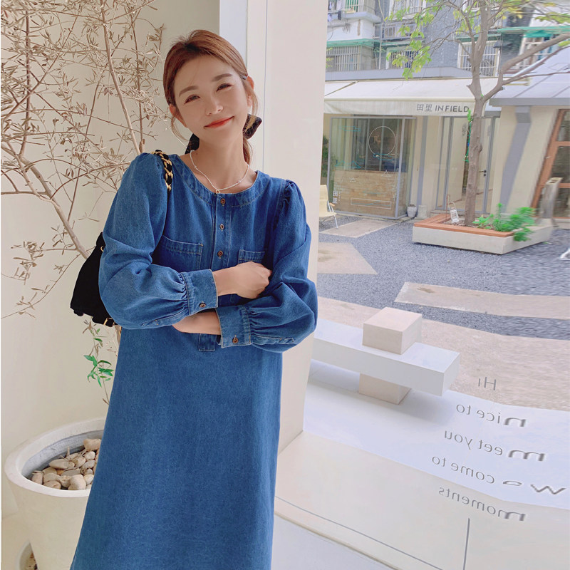 【新款】22秋甜美复古牛仔连衣裙205A-8810-P130控188,女装连衣裙,浙宝293