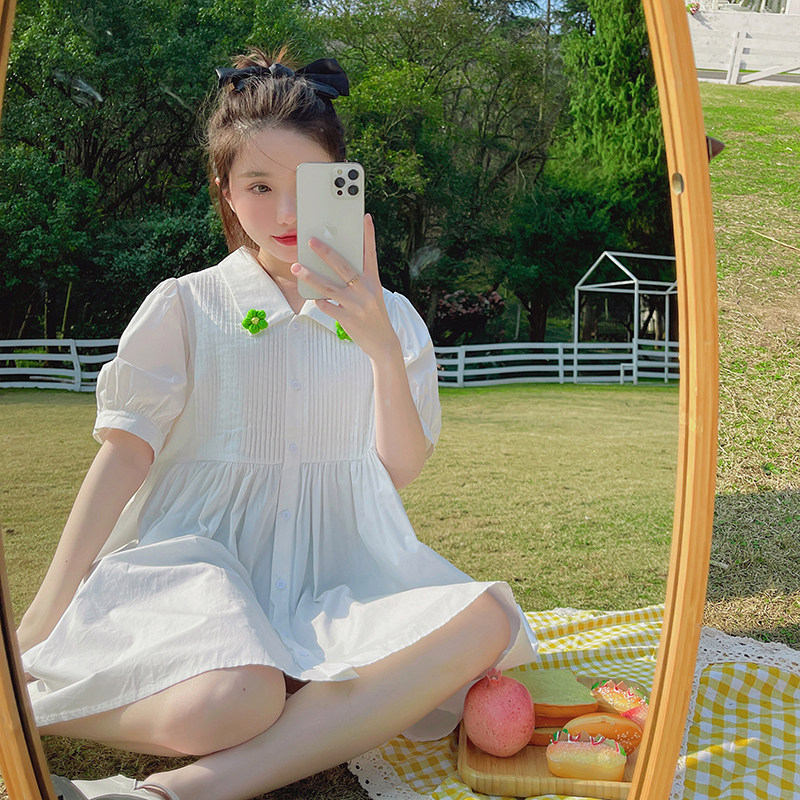 【新款】22夏小清新不挑人白色连衣裙205A-6601-P95控148,女装连衣裙,浙宝293