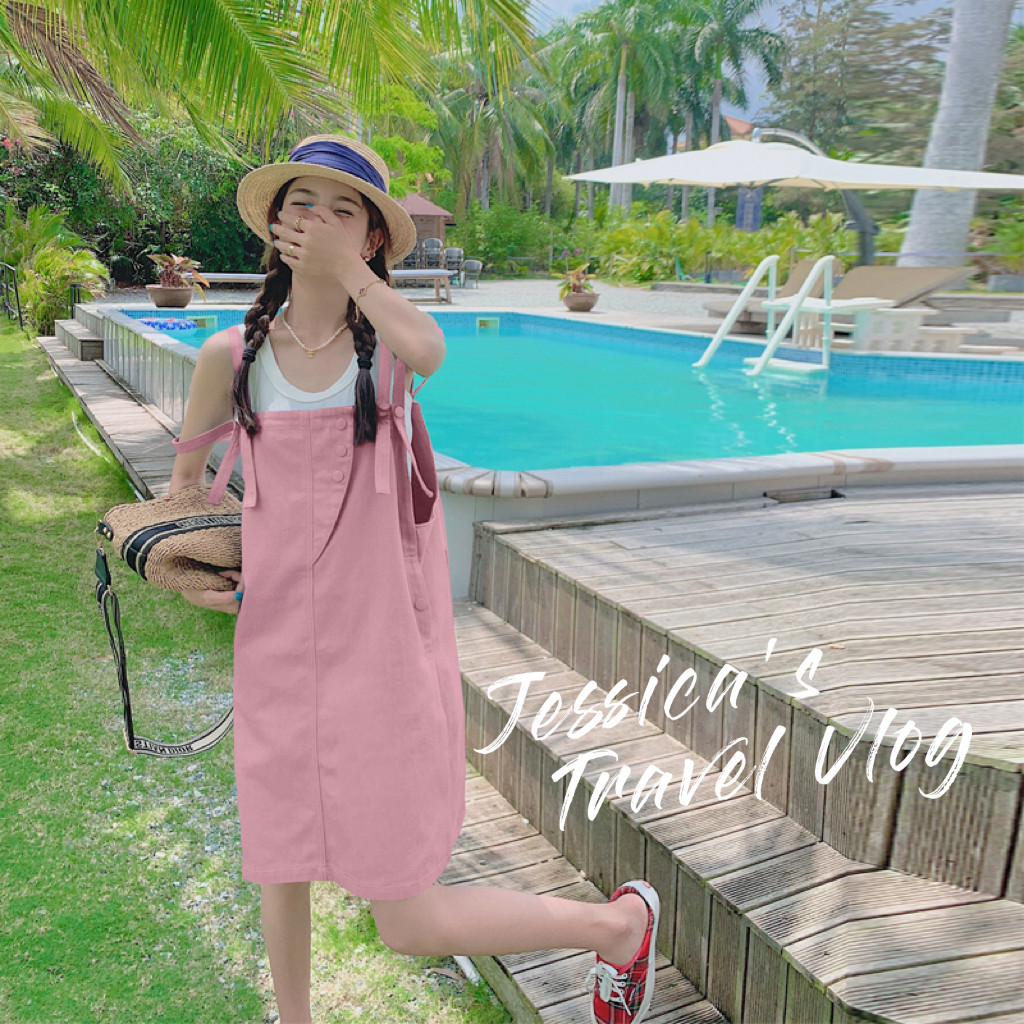 `【新款】盐系小清新学院牛仔背带裙205A-6610-P90控148，女装连衣裙，浙宝293