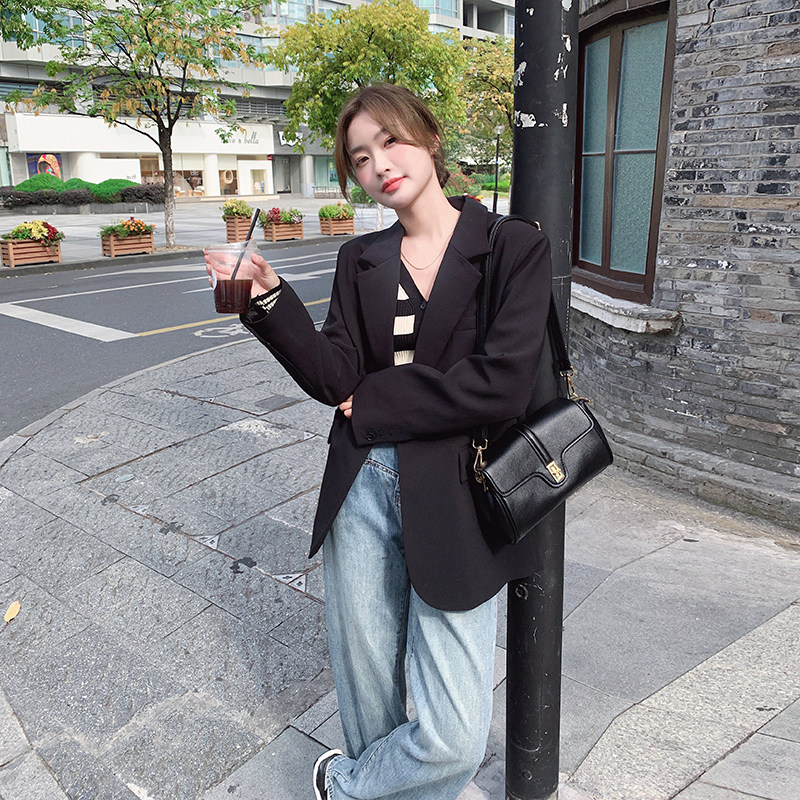 高级感港风休闲小西装外套女2025春装新款设计感气质百搭通勤西服,女装西装,浙宝293