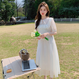 2025夏季新款法式复古仙气公主连衣裙女温柔甜美风收腰显瘦长裙子