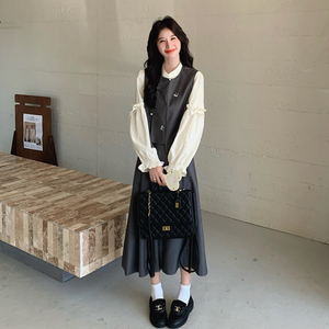 【新款现货】数据好 蝴蝶刺绣马甲衬衣三件套 293-2711-P195控278图片