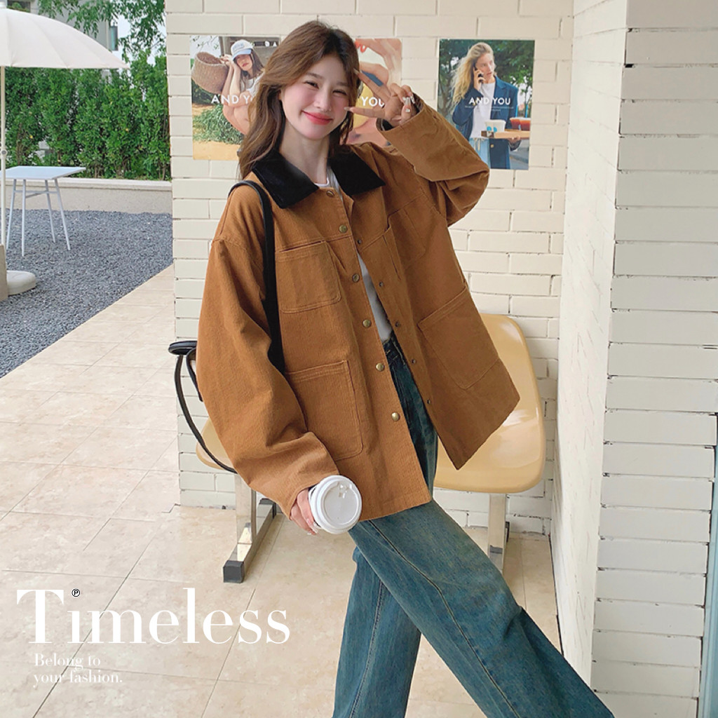 【新款】美拉德工装短风衣外套 293-1101-P155控218图片