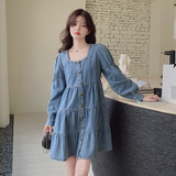 【新款】主推秋款！减龄牛仔娃娃裙205A-8815-P125控178，女装连衣裙，浙宝293