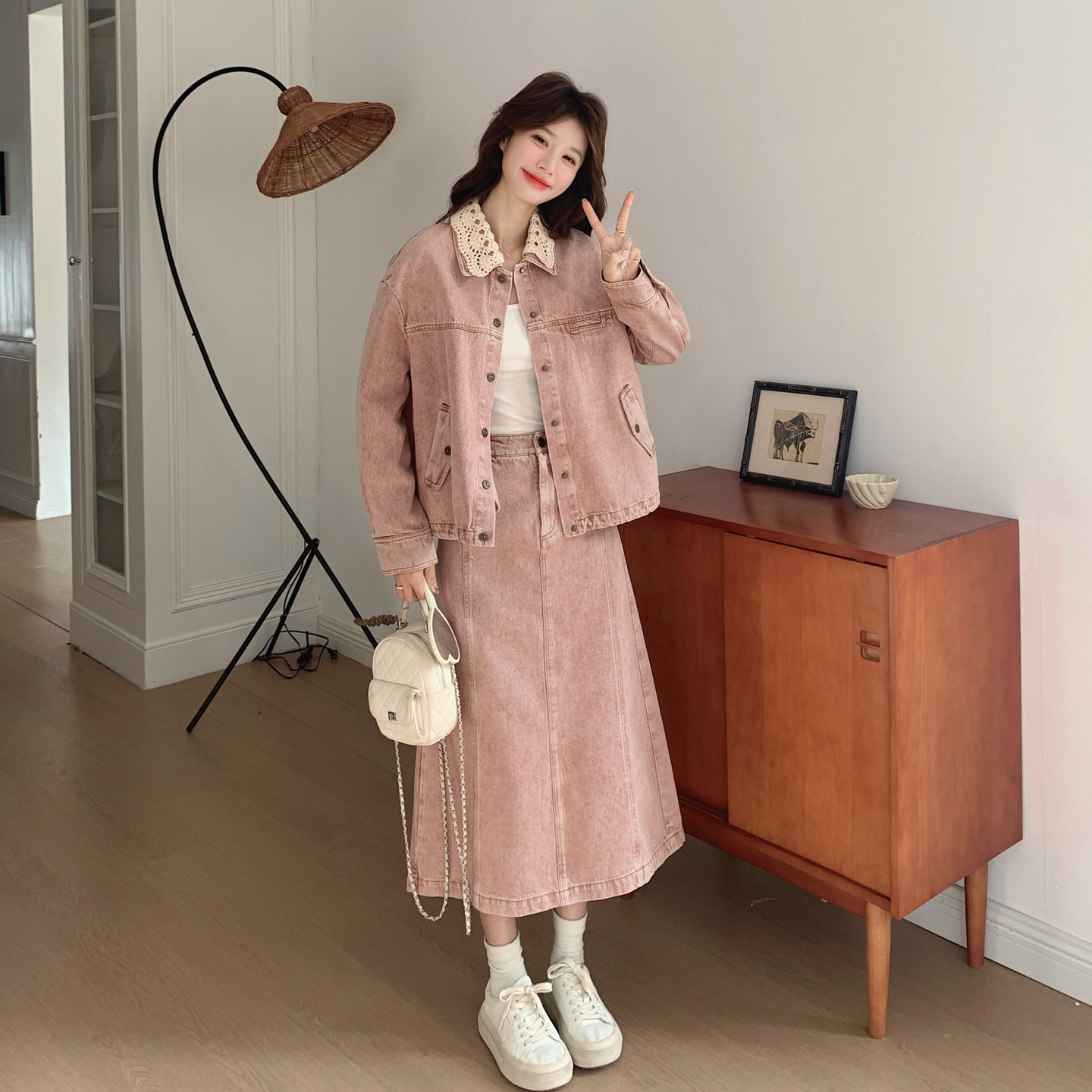 【新款现货】数据好牛仔钩花外套+半身裙套装293-265-P195控318,商品下架区,浙宝293