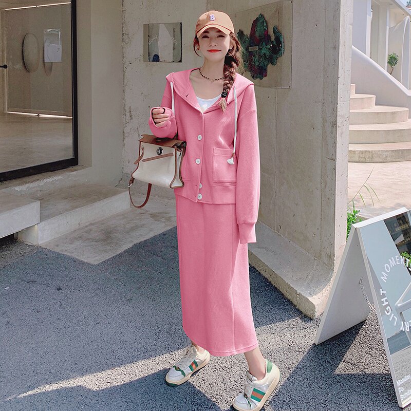 【春装现货】数据好学院风卫衣半裙套装205A-8811-P155控218,女装卫衣/绒衫,浙宝293