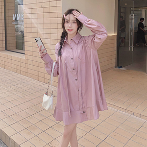 【新款】主推秋款！甜美粉色衬衣裙205A-8818-P110控168