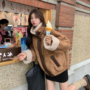 【冬款现货】 数据好 美拉德拼接羊羔毛外套 293-0123-P185控288图片