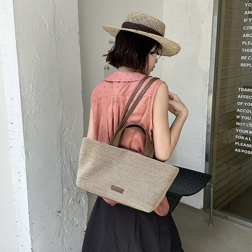7.10上新款大容量飞织网单肩大包时尚通勤沙滩手提包腋下包女