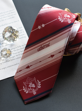 【卡拉物语】欧洲之花 一版 原创领带女jk红色dk男校园风日系领带