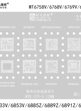 MT6758V/6769V/6779V/6833V钢网MT6853V6889Z/6891Z/CPU植锡网