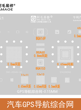 汽车GPS导航综合网5900004500/STA2065N2钢网BGA60/153/169植锡网