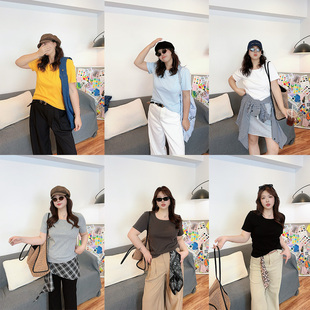 【2/24 0点 新品】定制基础款纯色圆领正肩短袖T恤