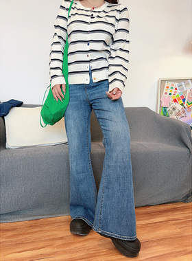 【2/24 0点 新品】高腰弹力微喇显瘦牛仔裤长裤百搭