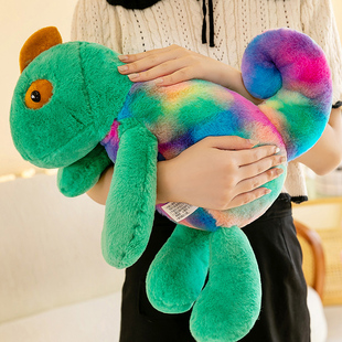 吾卢拉仿真变色龙毛绒玩偶可爱蜥蜴抱枕公仔布娃娃毛绒玩具礼物男