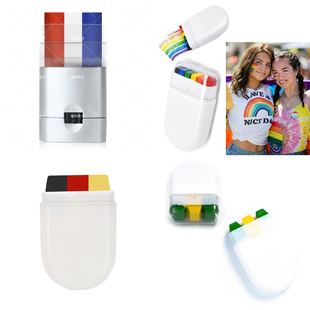 跨境3色6色8色环保油彩打火机脸彩德国法国瑞士欧洲面部迷彩彩绘