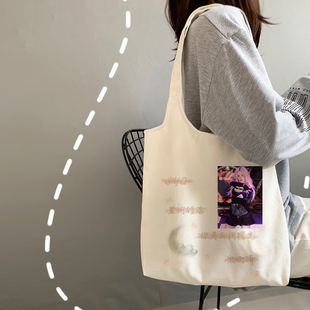 奔跑吧宋雨琦同款包包周边休闲单肩帆布学生书包应援礼物购物袋子